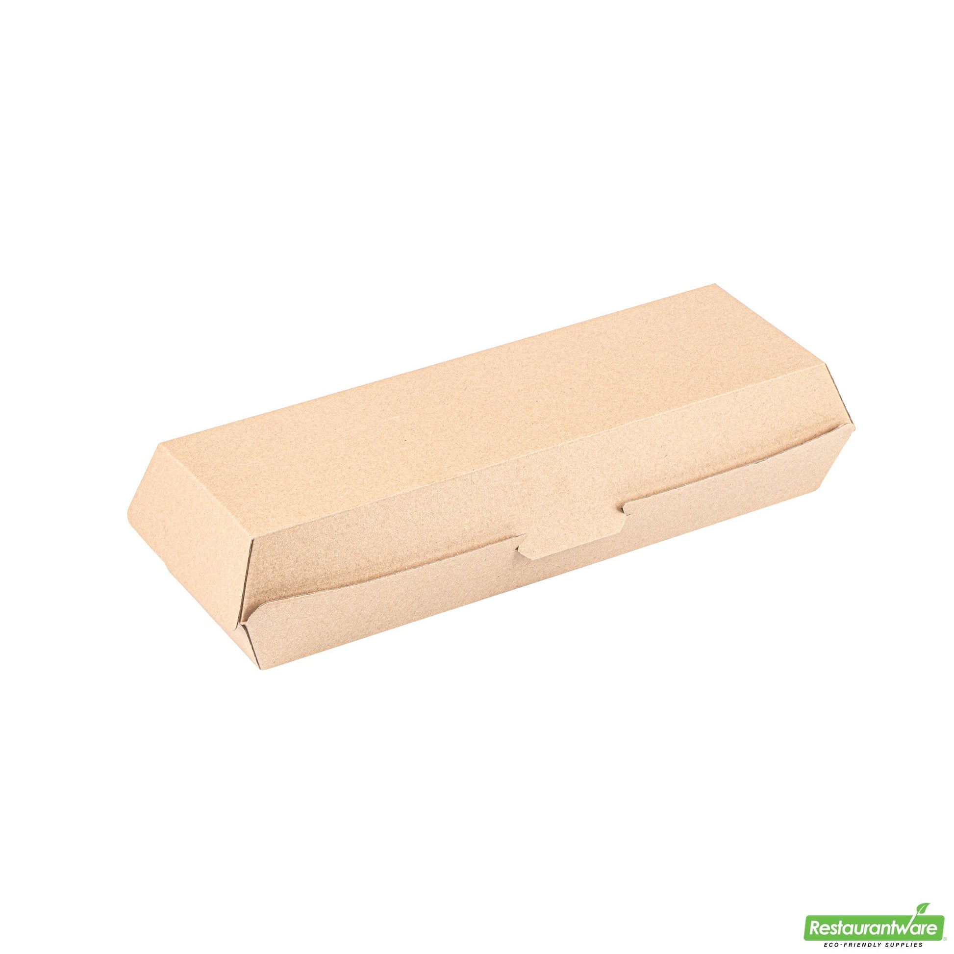 Wholesale Restaurantware Bio Tek Rectangle Kraft Paper Corrugated Clamshell Container - 11 1/4" X 3 1/2" X 2 3/4" - 100 Count Box- Bulk