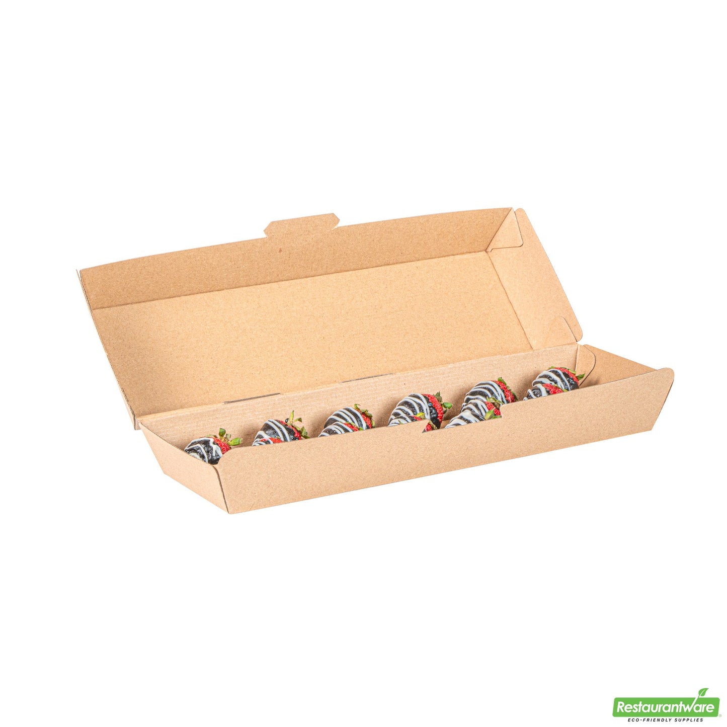 Wholesale Restaurantware Bio Tek Rectangle Kraft Paper Corrugated Clamshell Container - 11 1/4" X 3 1/2" X 2 3/4" - 100 Count Box- Bulk