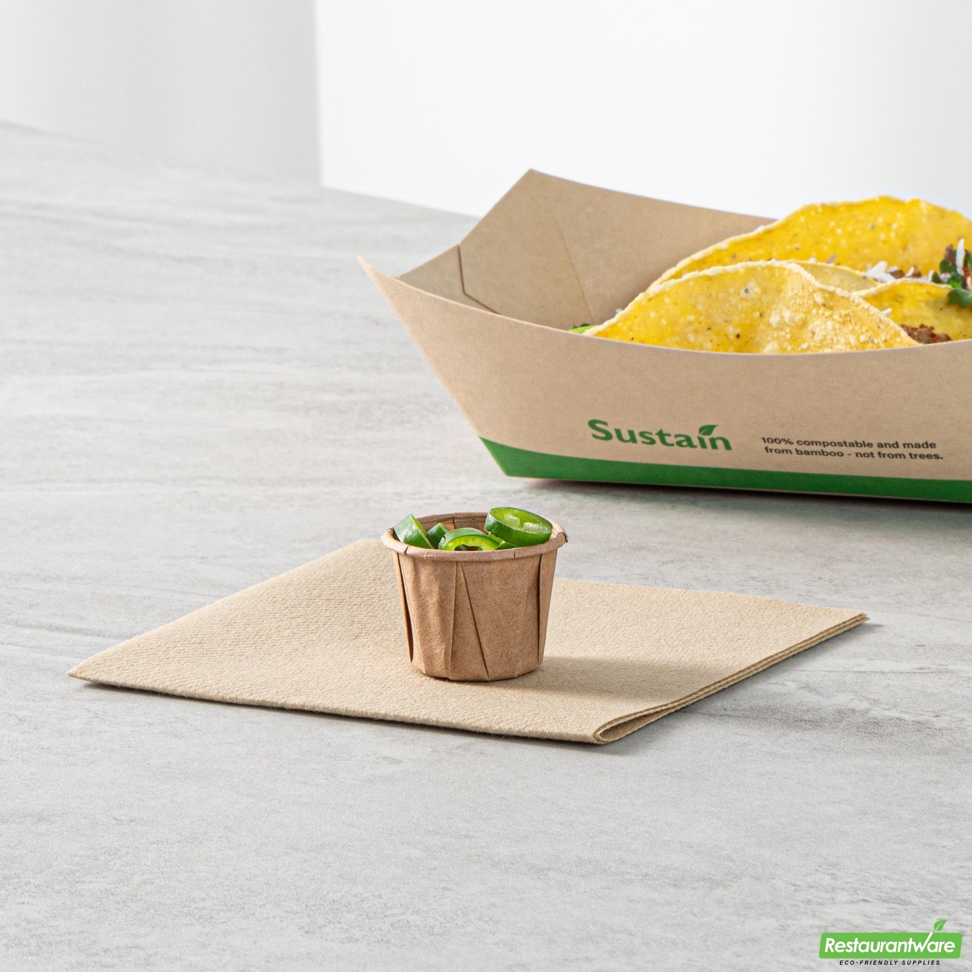 Wholesale Restaurantware Sustain 0.75 Oz Kraft Paper Portion Cup - Compostable - 100 Count Box- Bulk