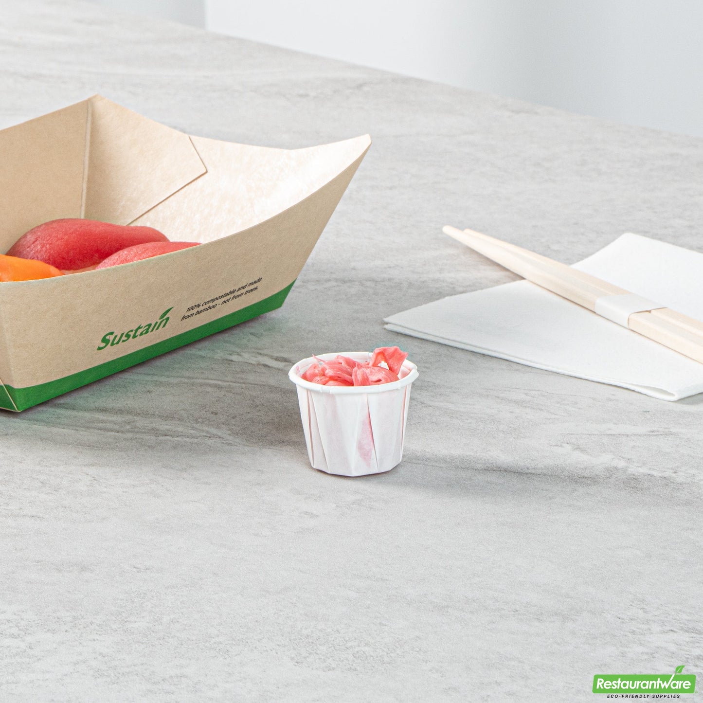 Wholesale Restaurantware Sustain 0.75 Oz White Paper Portion Cup - Compostable - 2000 Count Box- Bulk