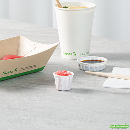 Wholesale Restaurantware Sustain 0.75 Oz White Paper Portion Cup - Compostable - 2000 Count Box- Bulk