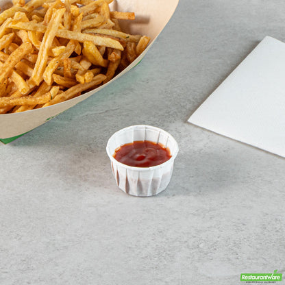Wholesale Restaurantware Sustain 1.5 Oz White Paper Portion Cup - Compostable - 2000 Count Box- Bulk