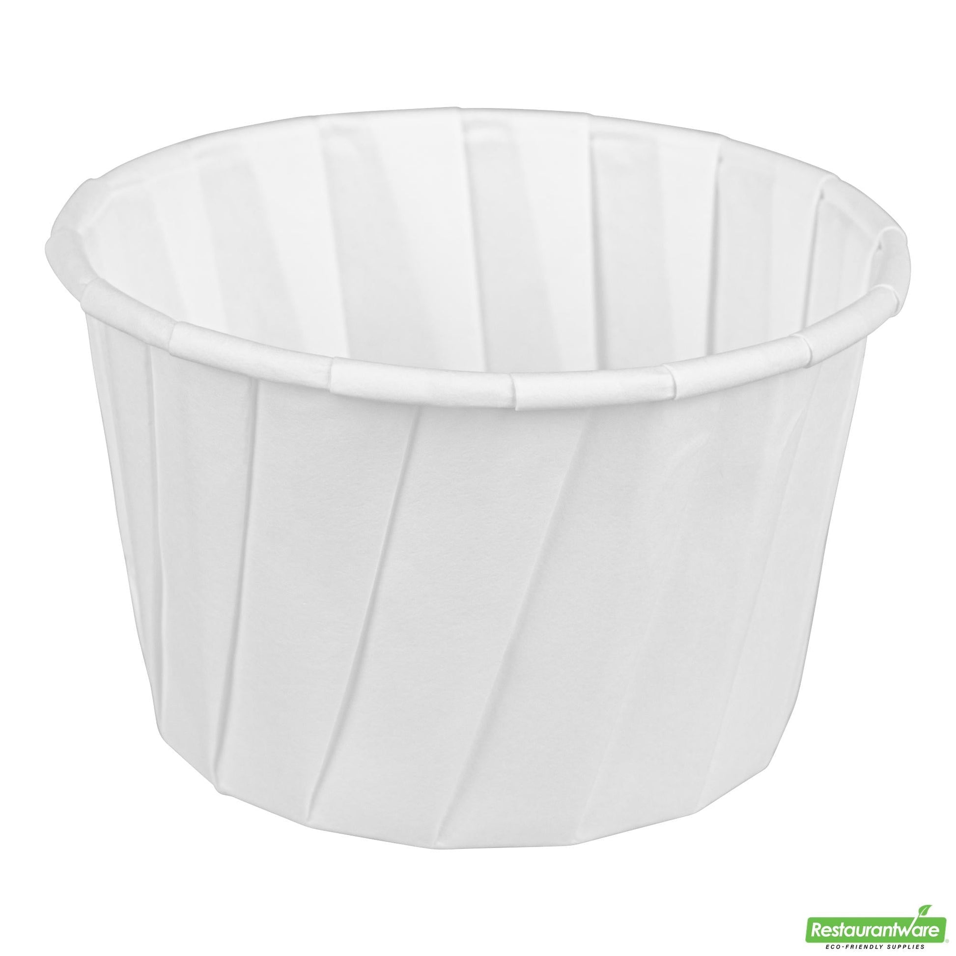Wholesale Restaurantware Sustain 3.25 Oz White Paper Portion Cup - Compostable - 100 Count Box- Bulk