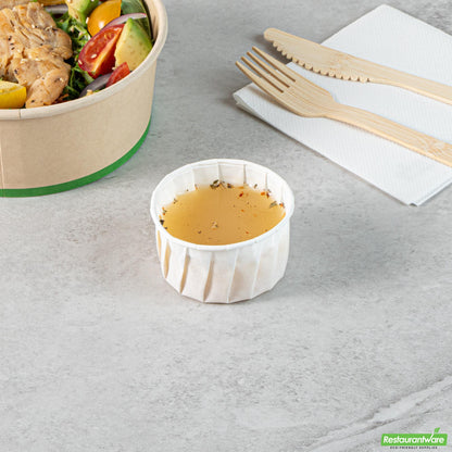 Wholesale Restaurantware Sustain 3.25 Oz White Paper Portion Cup - Compostable - 100 Count Box- Bulk