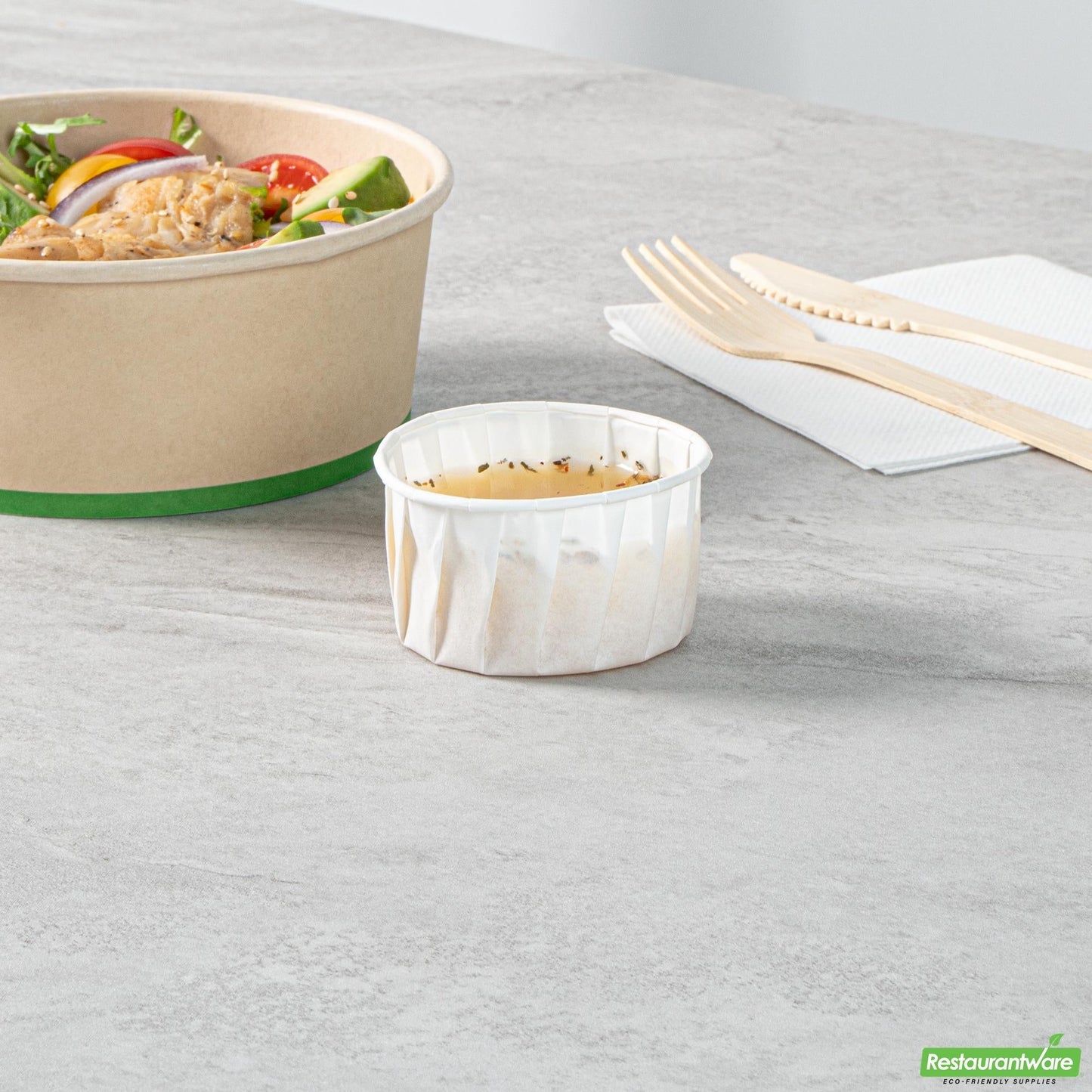 Wholesale Restaurantware Sustain 3.25 Oz White Paper Portion Cup - Compostable - 100 Count Box- Bulk