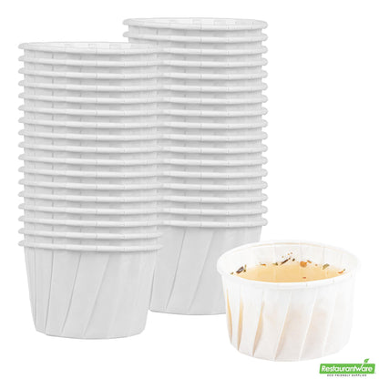 Wholesale Restaurantware Sustain 3.25 Oz White Paper Portion Cup - Compostable - 100 Count Box- Bulk