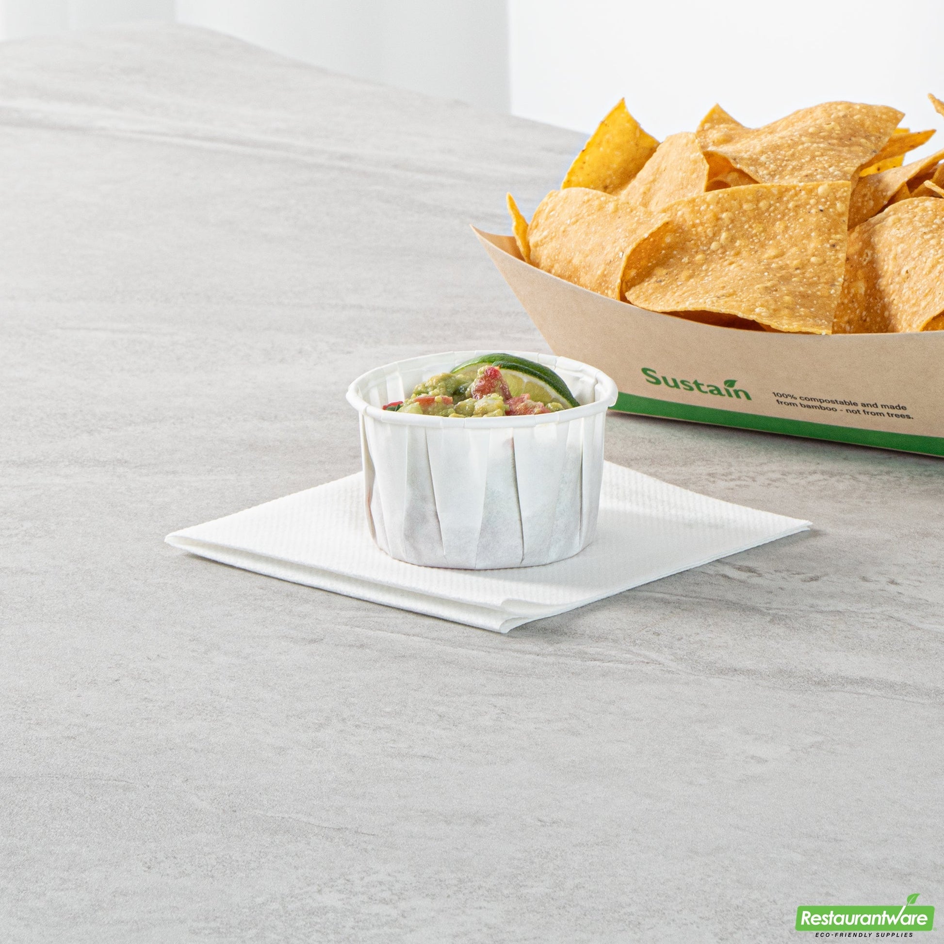 Wholesale Restaurantware Sustain 4 Oz White Paper Portion Cup - Compostable - 2000 Count Box- Bulk