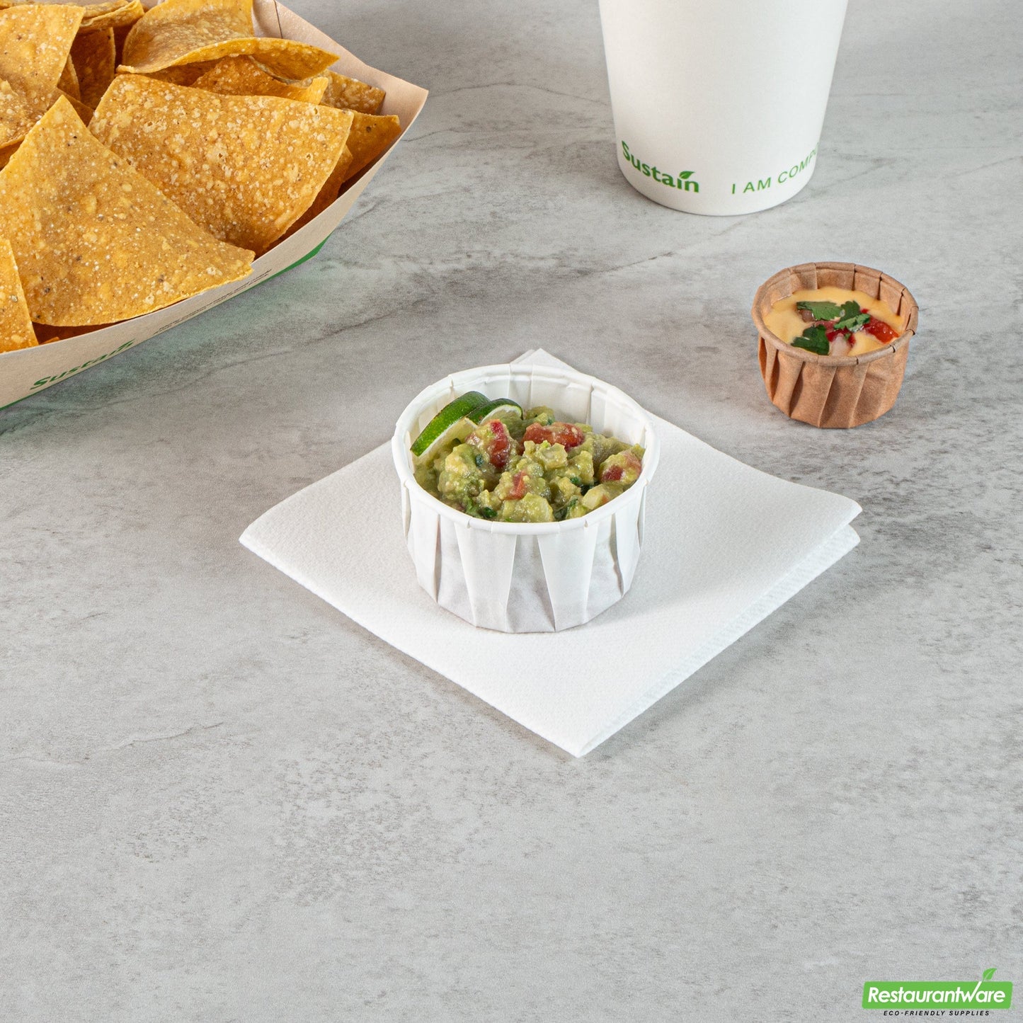 Wholesale Restaurantware Sustain 4 Oz White Paper Portion Cup - Compostable - 2000 Count Box- Bulk