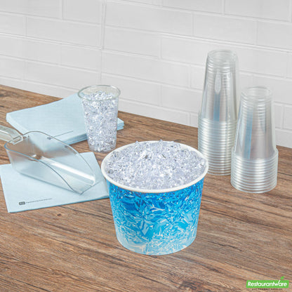 Wholesale Restaurantware Cater Tek 5 Lb Blue Disposable Paper Ice Bucket - 7 1/2" X 7 1/2" X 5 3/4" - 100 Count Box- Bulk