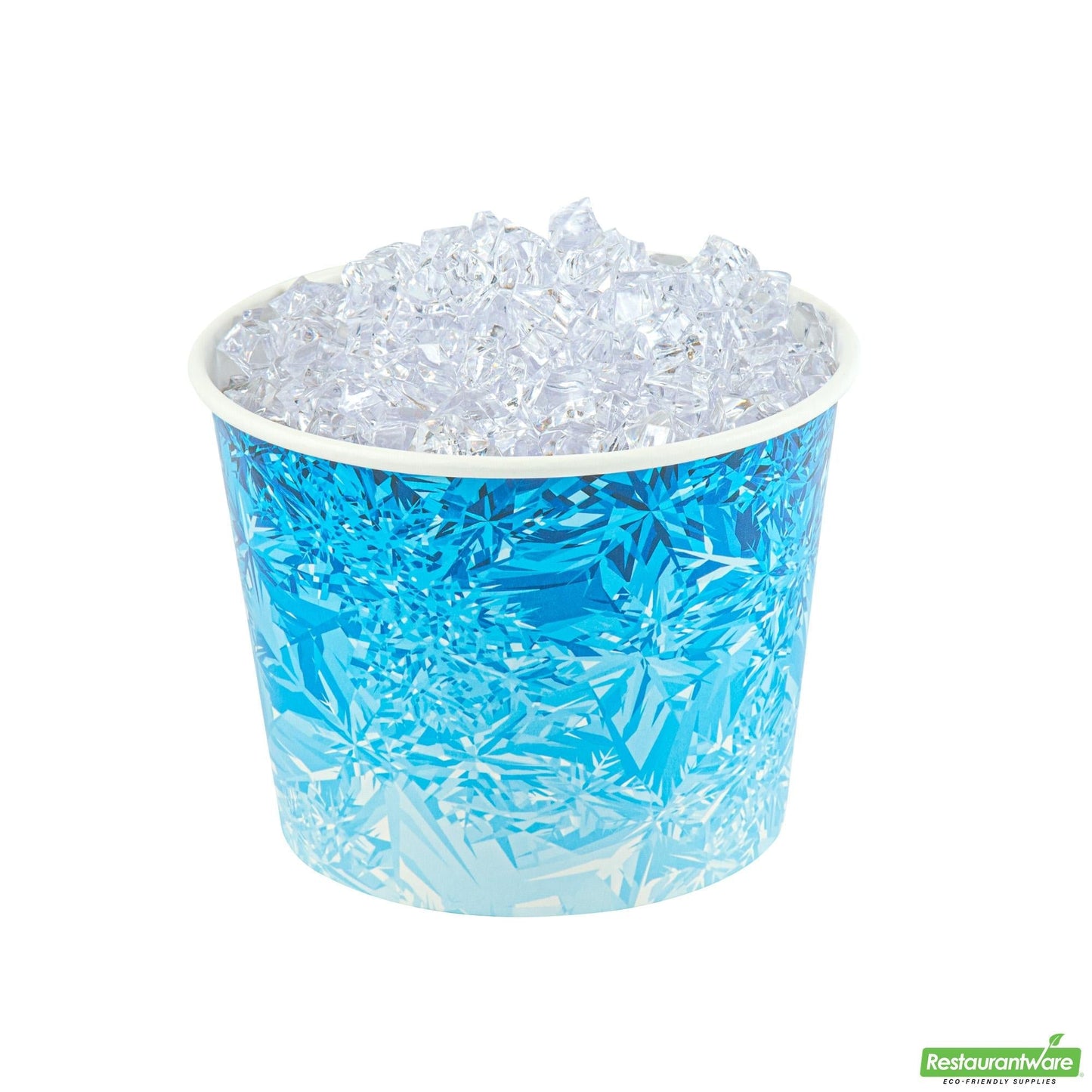 Wholesale Restaurantware Cater Tek 5 Lb Blue Disposable Paper Ice Bucket - 7 1/2" X 7 1/2" X 5 3/4" - 100 Count Box- Bulk