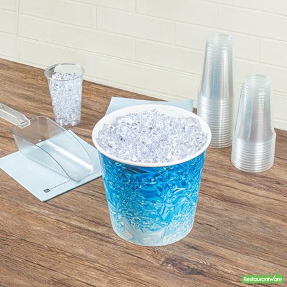 Wholesale Restaurantware Cater Tek 10 Lb Blue Disposable Paper Ice Bucket - 8 3/4" X 8 3/4" X 8 1/4" - 100 Count Box- Bulk