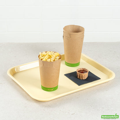 Wholesale Restaurantware Sustain 16 Oz Round Kraft Paper To Go Fry Cup - with PLA Lining, Compostable - 3 1/4 X 3 1/4 X 4 1/4 - 100 Count Box- Bulk