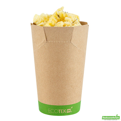 Wholesale Restaurantware Sustain 16 Oz Round Kraft Paper To Go Fry Cup - with PLA Lining, Compostable - 3 1/4 X 3 1/4 X 4 1/4 - 100 Count Box- Bulk