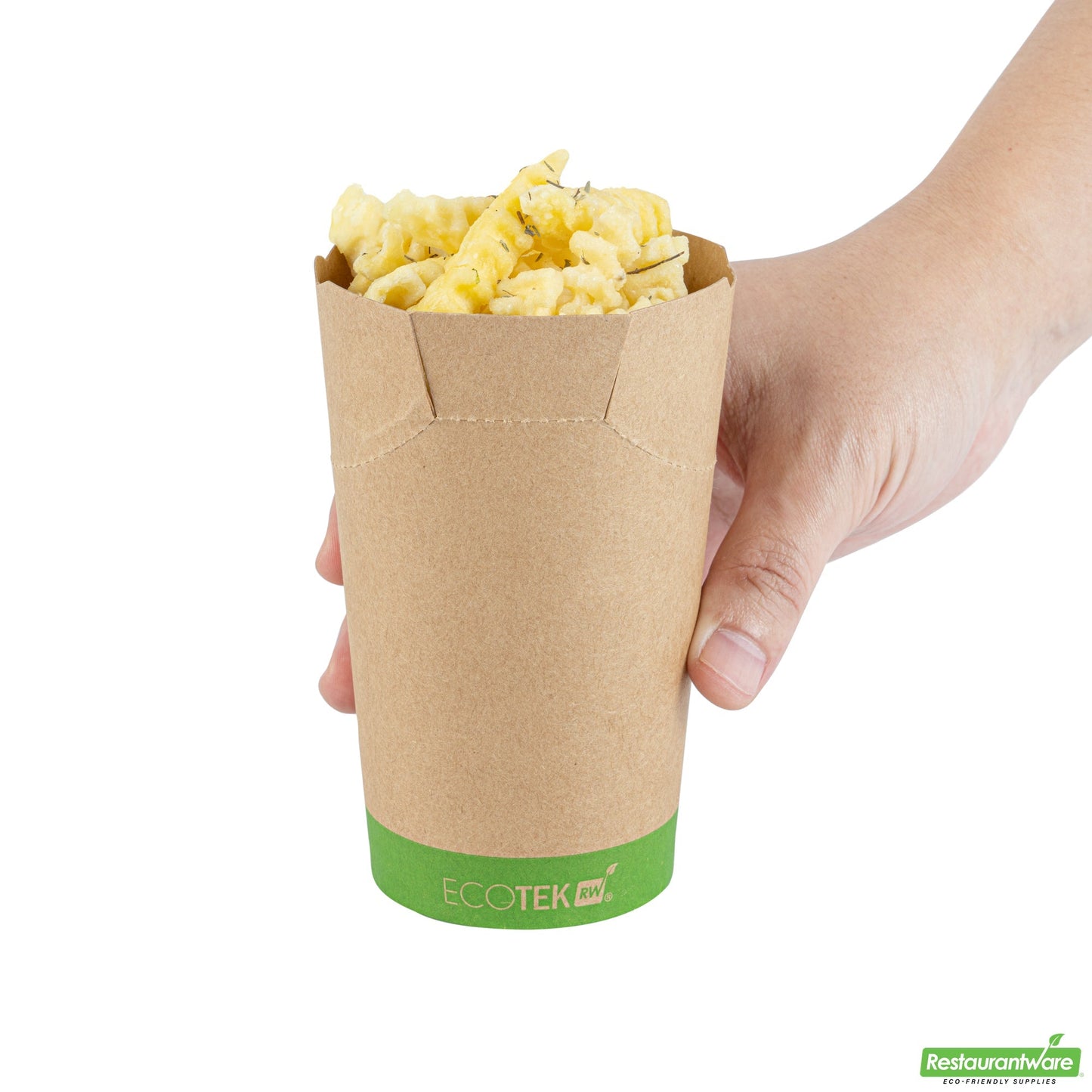 Wholesale Restaurantware Sustain 16 Oz Round Kraft Paper To Go Fry Cup - with PLA Lining, Compostable - 3 1/4 X 3 1/4 X 4 1/4 - 100 Count Box- Bulk
