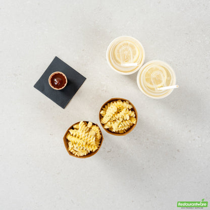 Wholesale Restaurantware Sustain 16 Oz Round Kraft Paper To Go Fry Cup - with PLA Lining, Compostable - 3 1/4 X 3 1/4 X 4 1/4 - 100 Count Box- Bulk