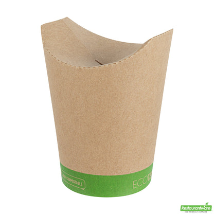 Wholesale Restaurantware Sustain 16 Oz Round Kraft Paper To Go Fry Cup - with PLA Lining, Compostable - 3 1/4 X 3 1/4 X 4 1/4 - 100 Count Box- Bulk