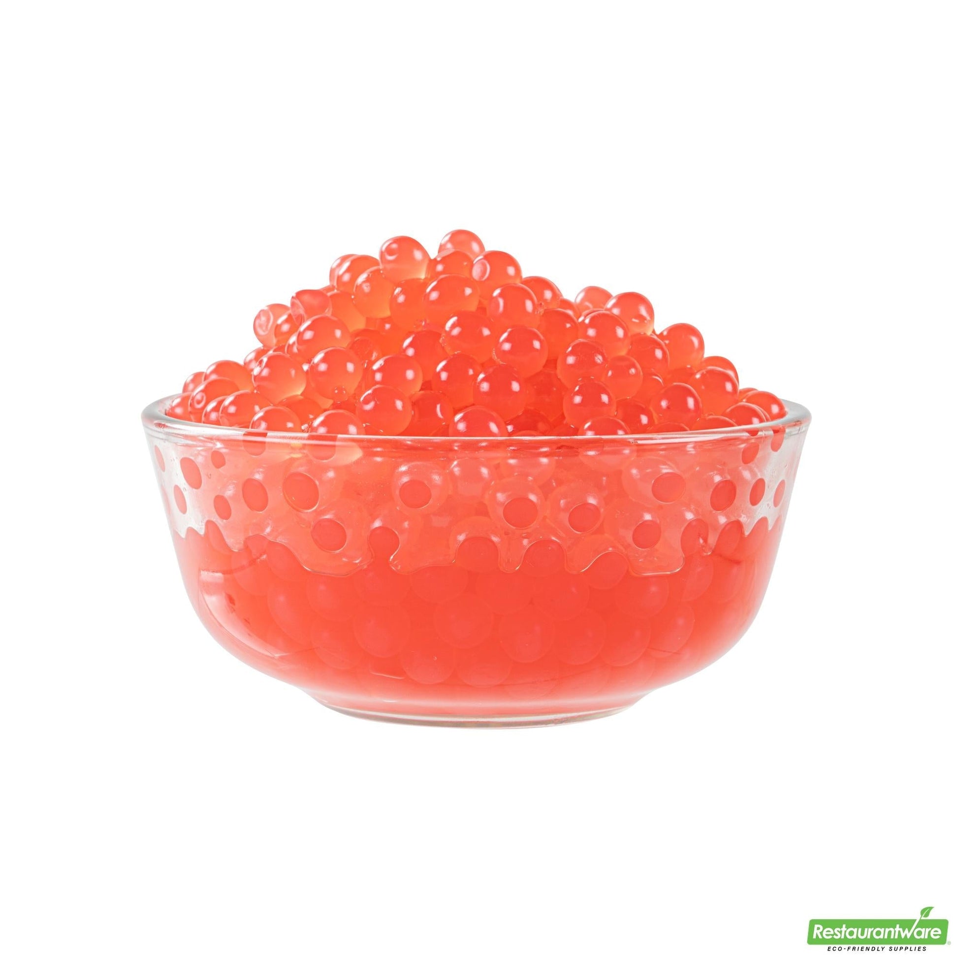 Wholesale Restaurantware Tea Tek 7 Lb Popping Boba - Strawberry - 4 Count Box- Bulk