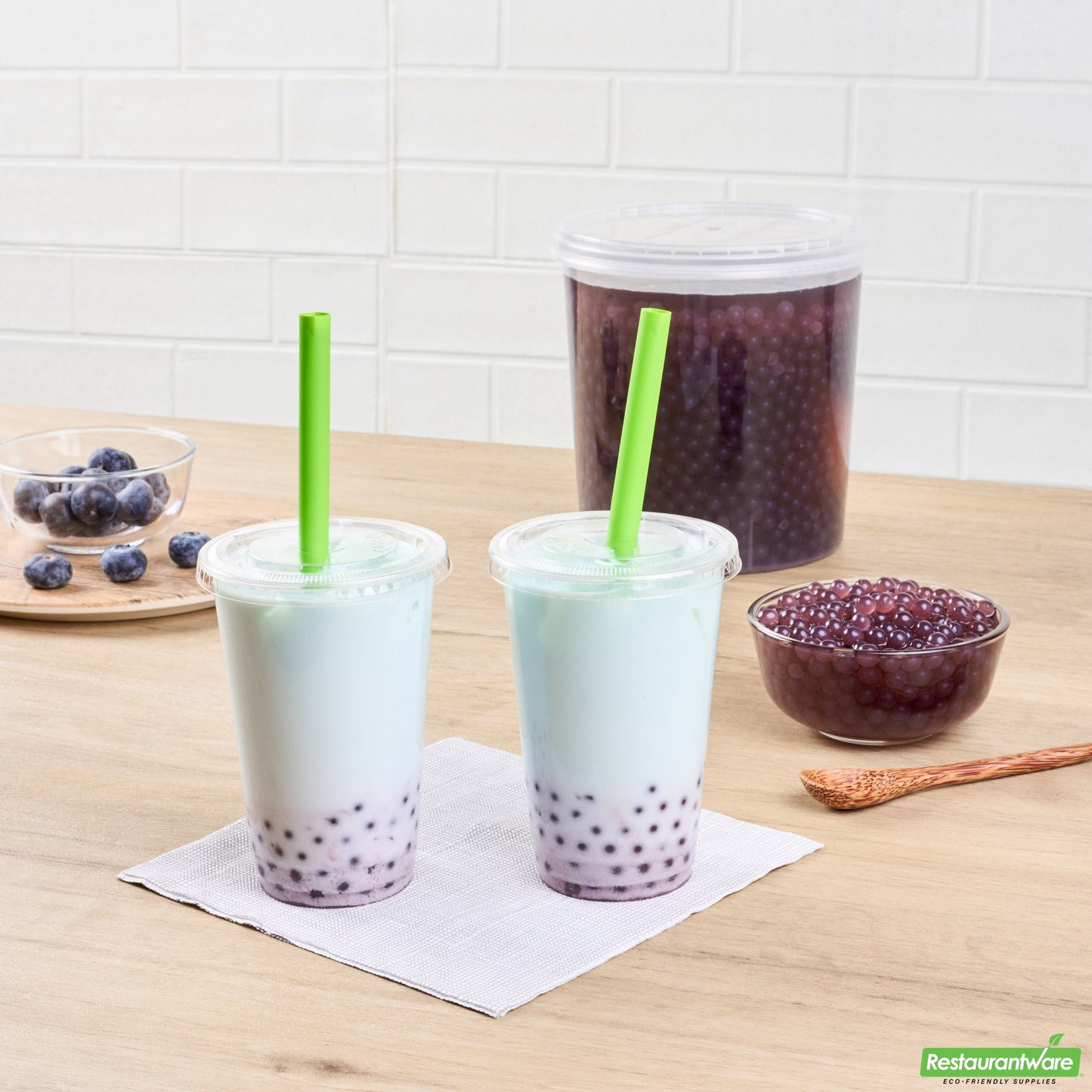 Wholesale Restaurantware Tea Tek 7 Lb Blueberry Popping Boba - 4 Count Box- Bulk