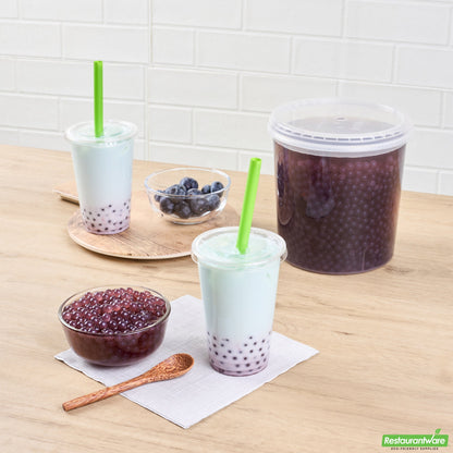 Wholesale Restaurantware Tea Tek 7 Lb Blueberry Popping Boba - 4 Count Box- Bulk