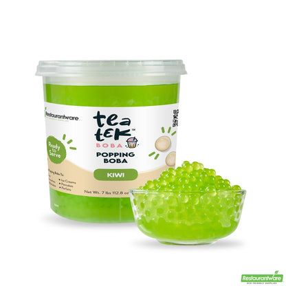 Wholesale Restaurantware Tea Tek 7 Lb Kiwi Popping Boba - 4 Count Box- Bulk