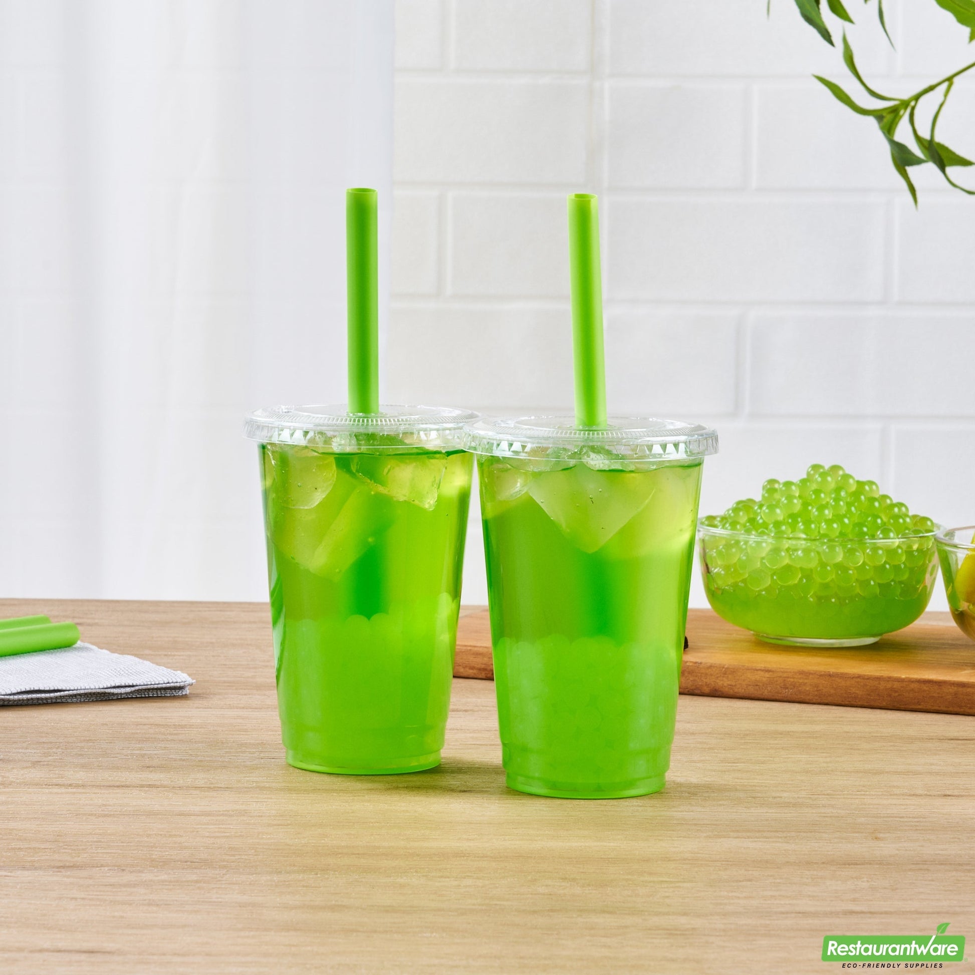 Wholesale Restaurantware Tea Tek 7 Lb Kiwi Popping Boba - 4 Count Box- Bulk