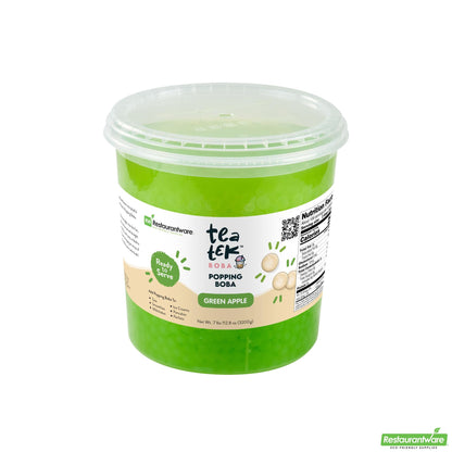 Wholesale Restaurantware Tea Tek 7 Lb Green Apple Popping Boba - 4 Count Box- Bulk