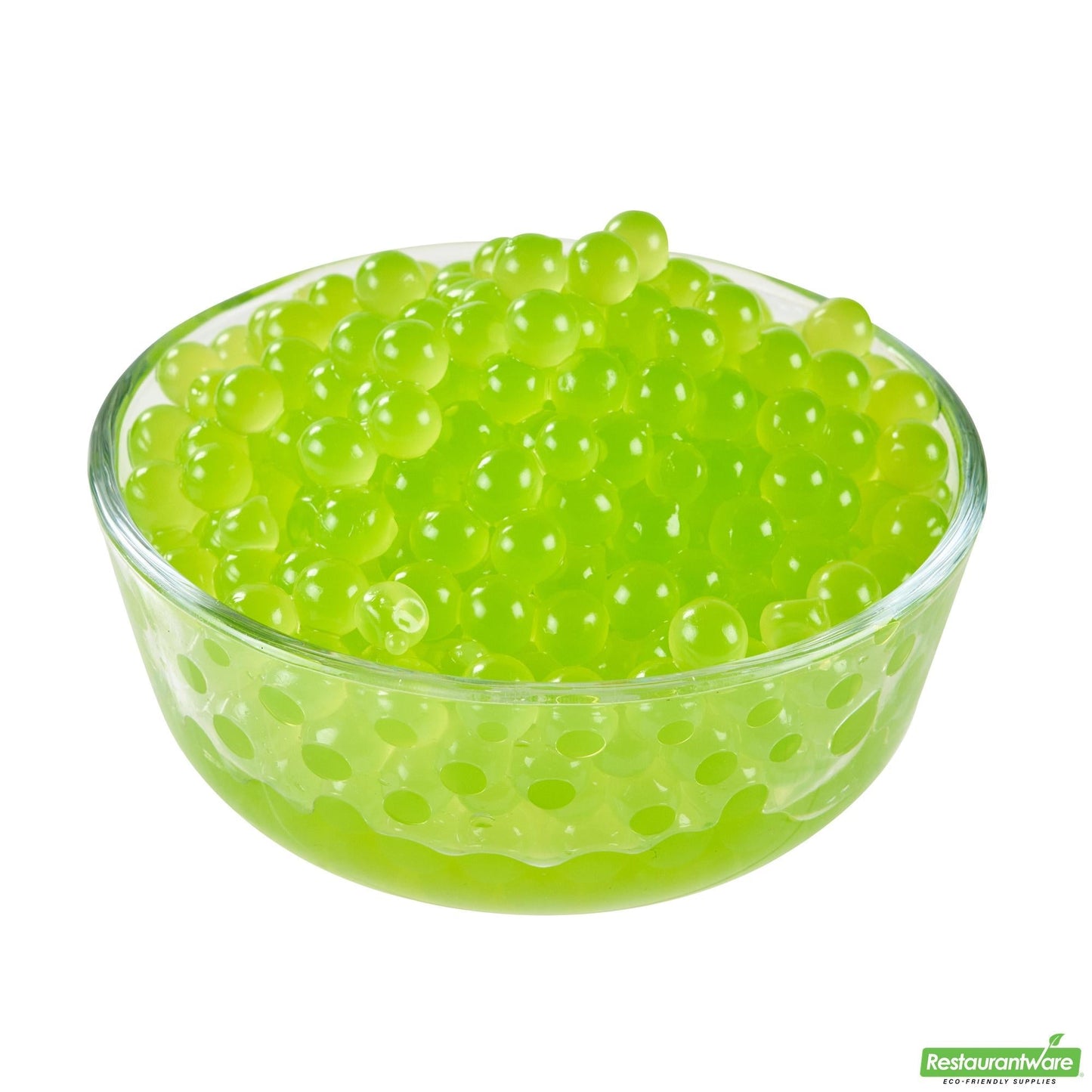 Wholesale Restaurantware Tea Tek 7 Lb Green Apple Popping Boba - 4 Count Box- Bulk