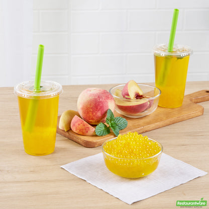 Wholesale Restaurantware Tea Tek 7 Lb Popping Boba - Peach - 4 Count Box- Bulk