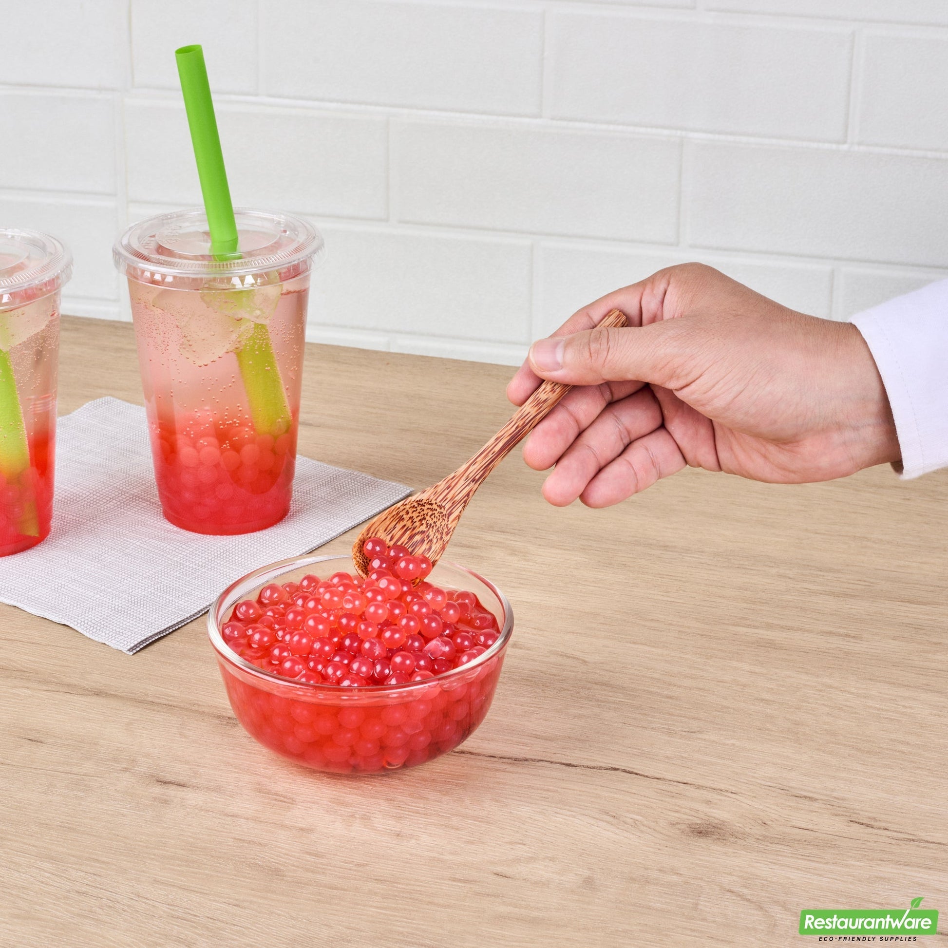 Wholesale Restaurantware Tea Tek 7 Lb Popping Boba - Pomegranate - 4 Count Box- Bulk