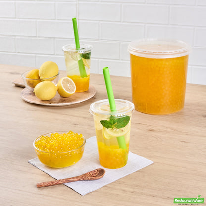 Wholesale Restaurantware Tea Tek 7 Lb Lemon Popping Boba - 4 Count Box- Bulk