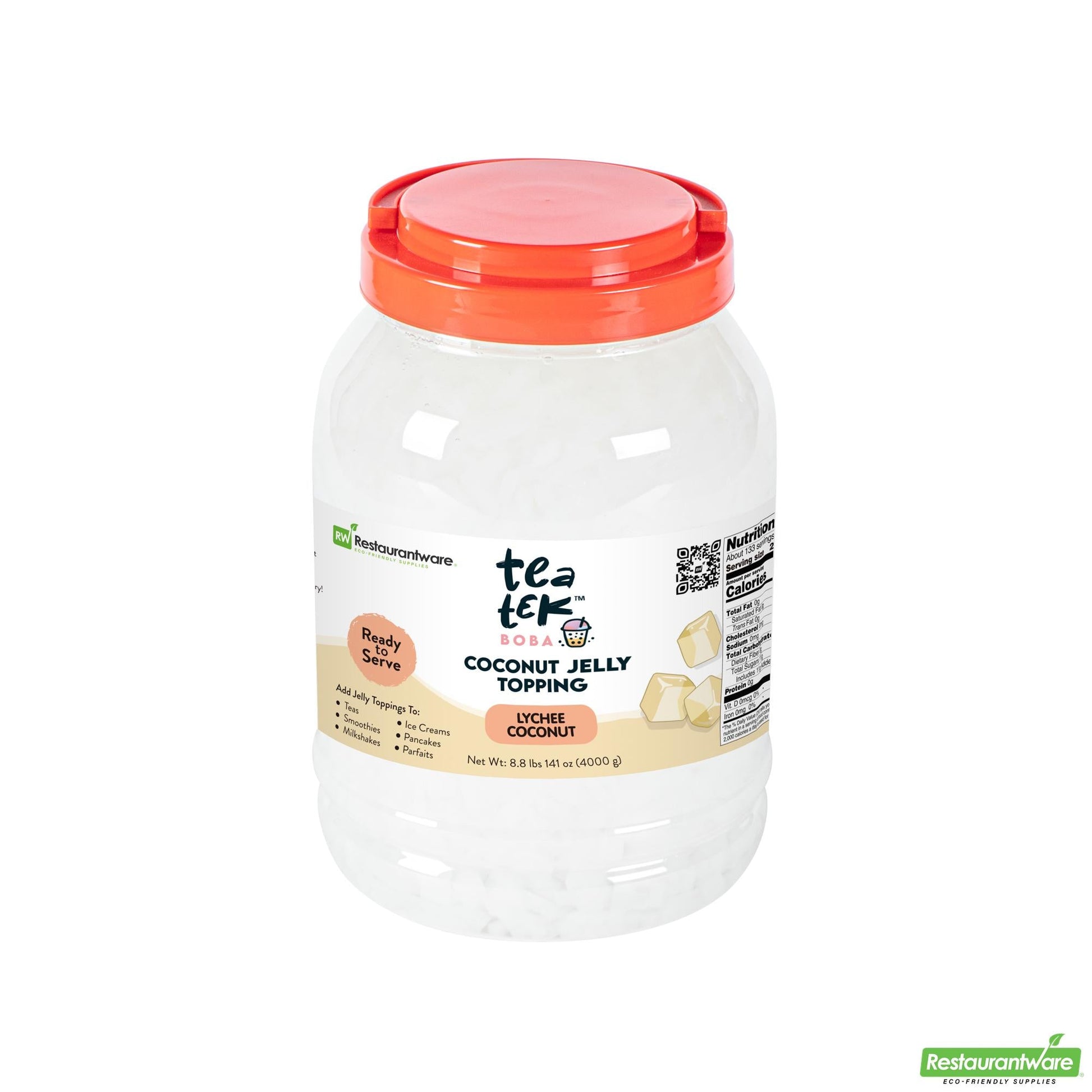 Wholesale Restaurantware Tea Tek 8.8 Lb Jelly Topping - Lychee Coconut - 4 Count Box- Bulk