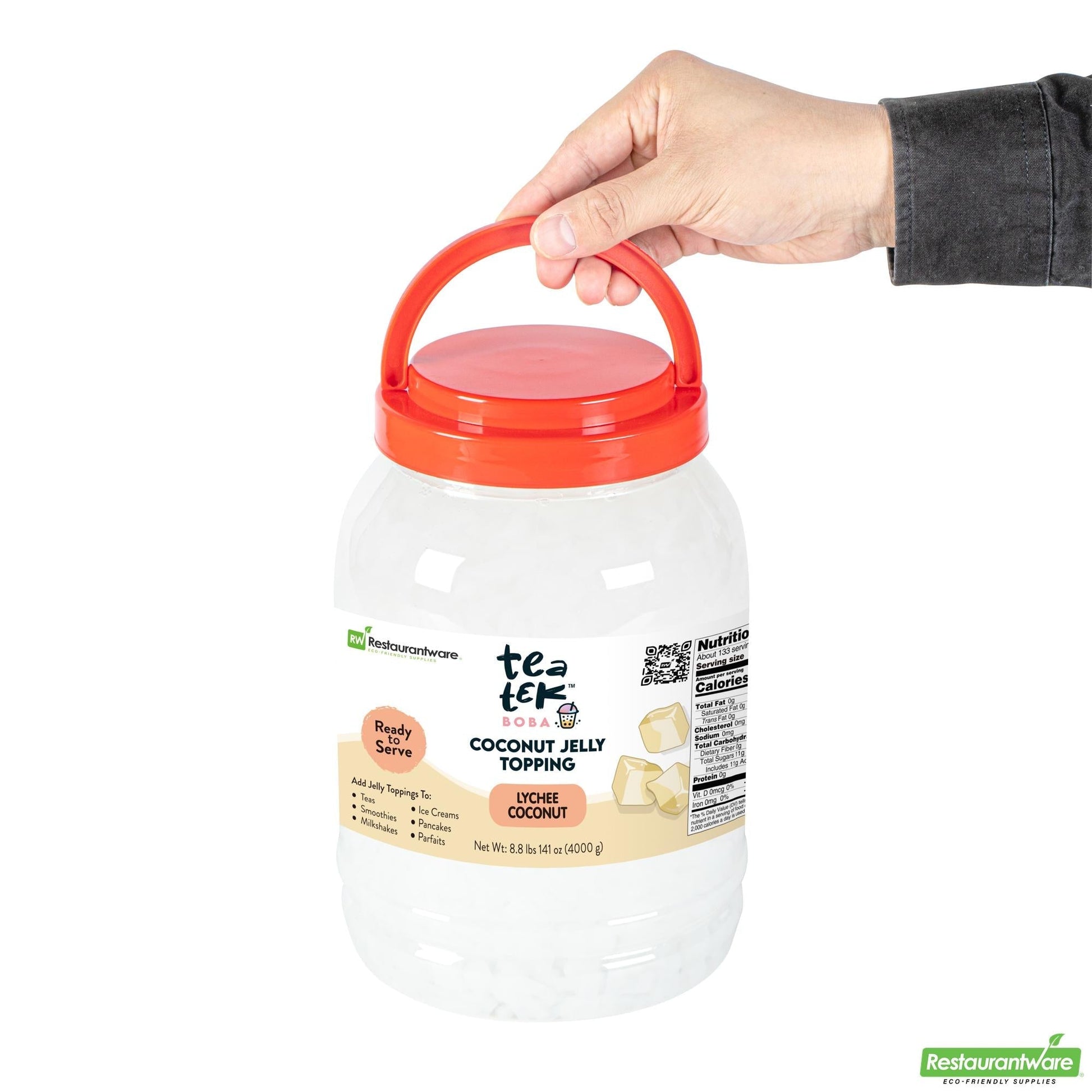 Wholesale Restaurantware Tea Tek 8.8 Lb Jelly Topping - Lychee Coconut - 4 Count Box- Bulk