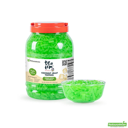 Wholesale Restaurantware Tea Tek 8.8 Lb Jelly Topping - Green Apple Coconut - 4 Count Box- Bulk