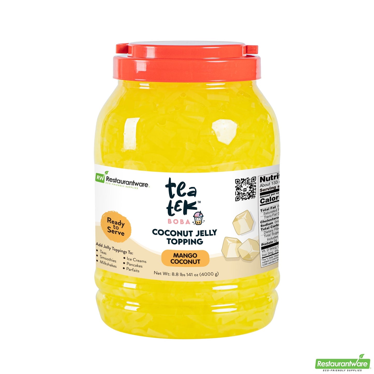 Wholesale Restaurantware Tea Tek 8.8 Lb Jelly Topping - Mango Coconut - 4 Count Box- Bulk