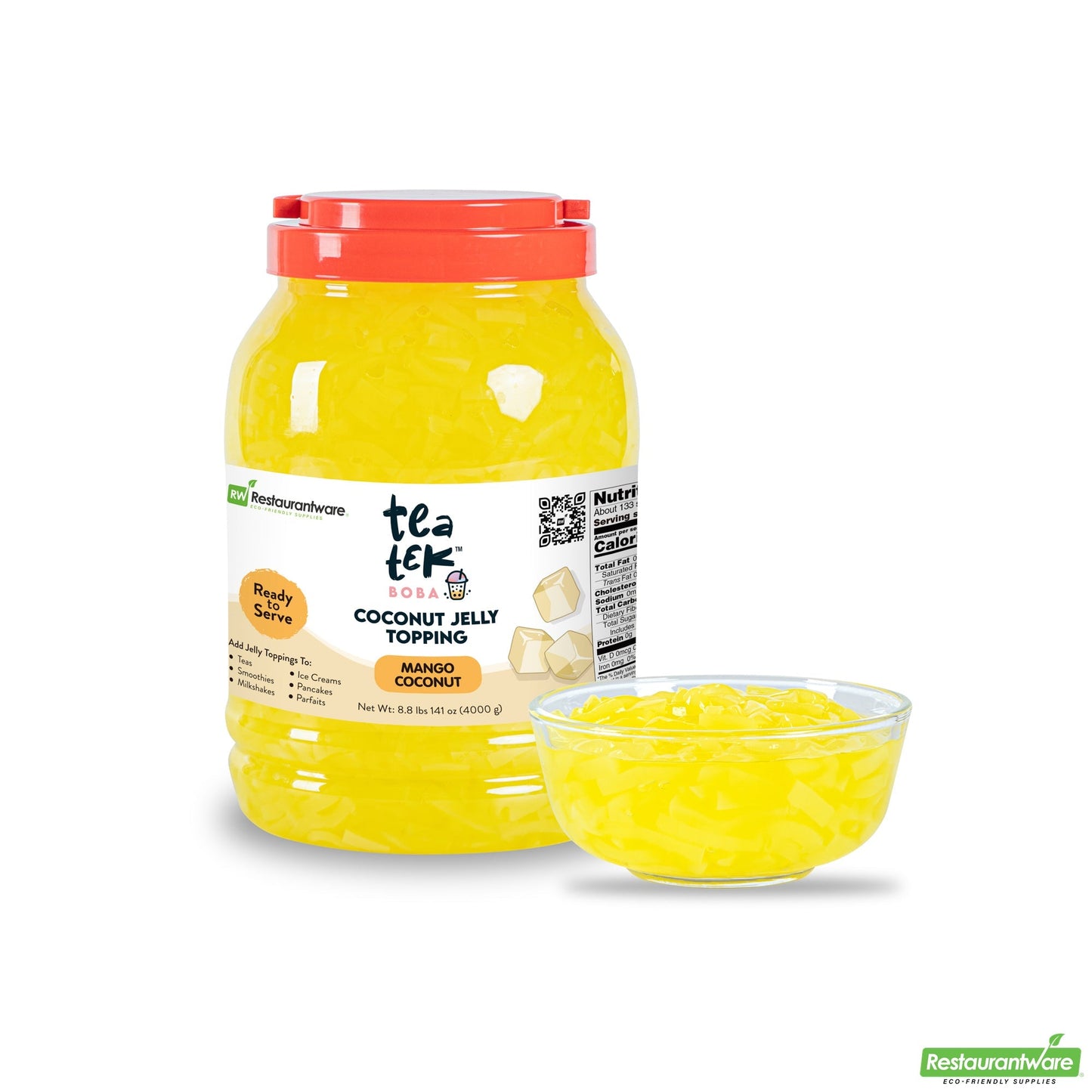 Wholesale Restaurantware Tea Tek 8.8 Lb Jelly Topping - Mango Coconut - 4 Count Box- Bulk