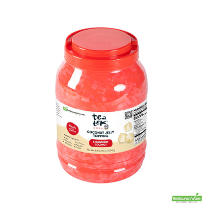 Wholesale Restaurantware Tea Tek 8.8 Lb Jelly Topping - Strawberry Coconut - 4 Count Box- Bulk