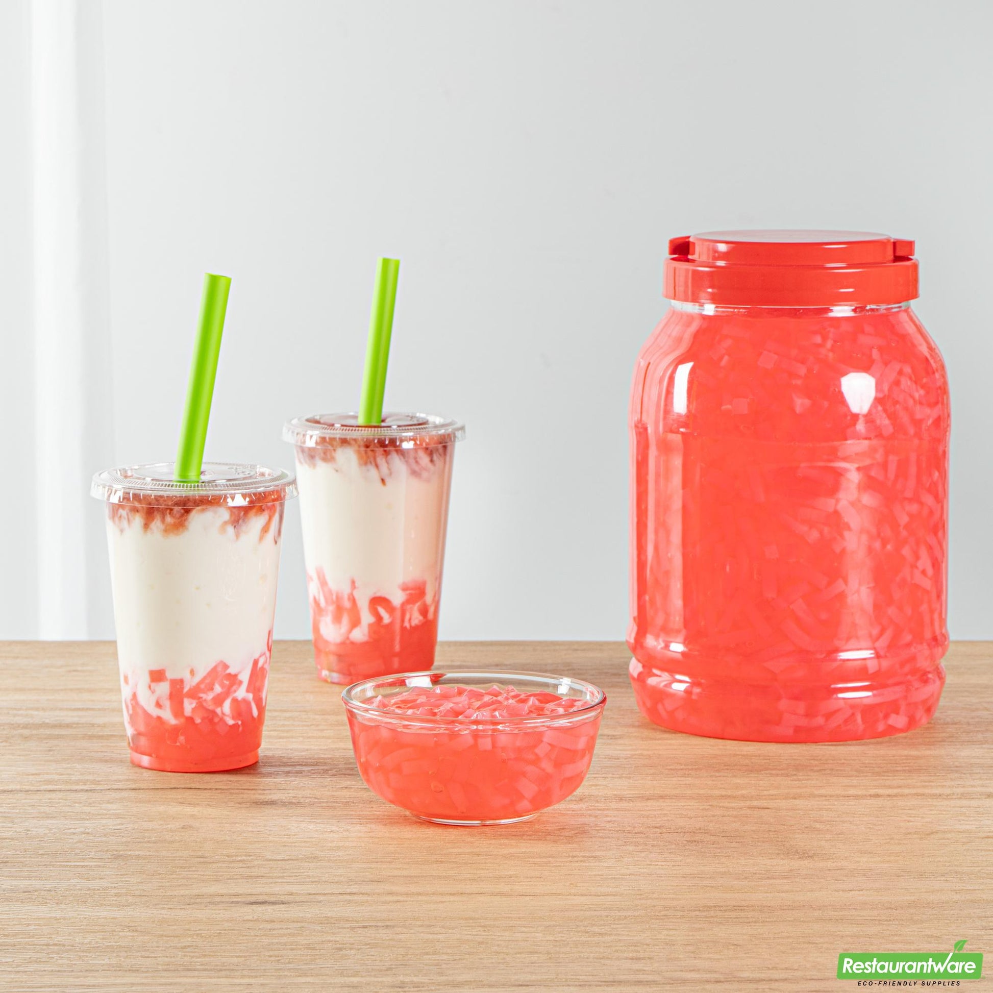 Wholesale Restaurantware Tea Tek 8.8 Lb Jelly Topping - Strawberry Coconut - 4 Count Box- Bulk