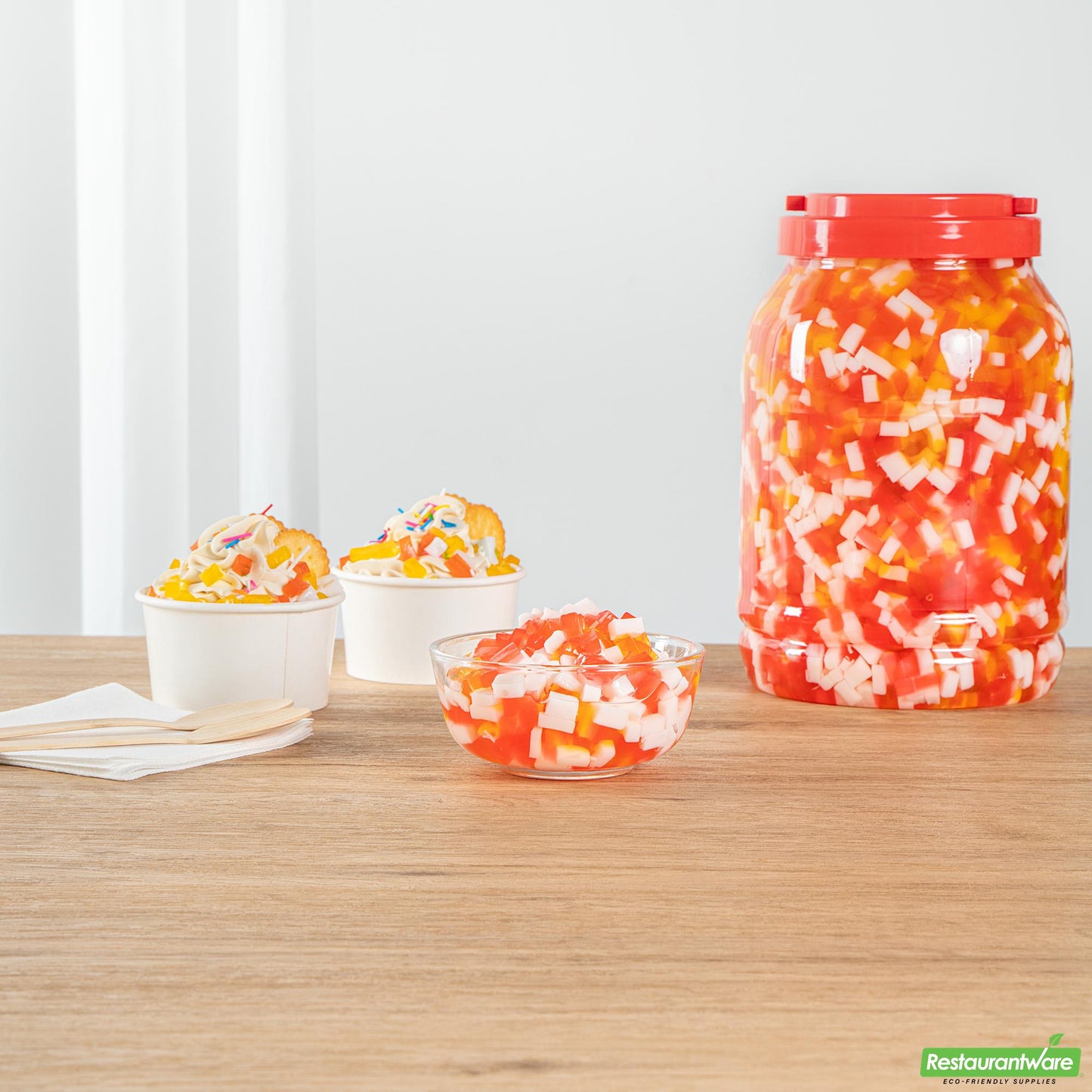 Wholesale Restaurantware Tea Tek 8.48 Lb Jelly Topping - Assorted Rainbow - 4 Count Box- Bulk