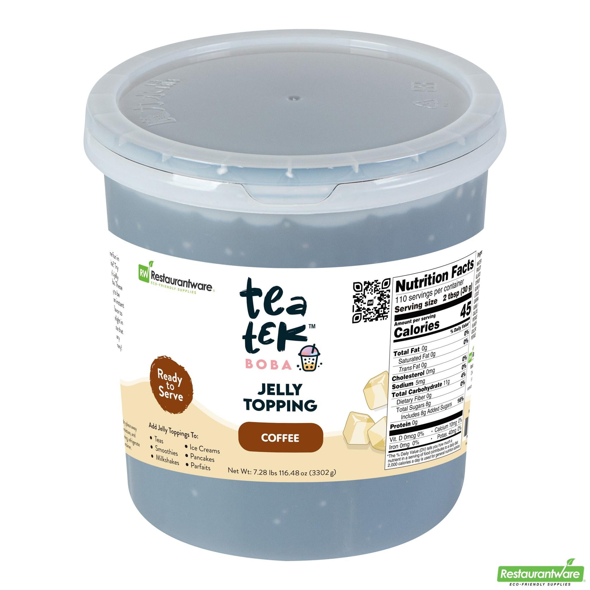Wholesale Restaurantware Tea Tek 7.28 Lb Jelly Topping - Coffee - 4 Count Box- Bulk