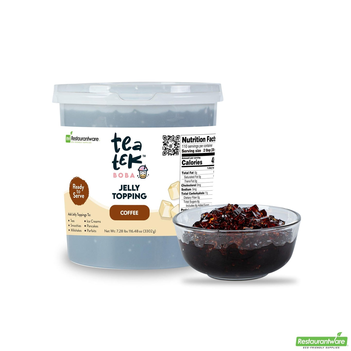 Wholesale Restaurantware Tea Tek 7.28 Lb Jelly Topping - Coffee - 4 Count Box- Bulk