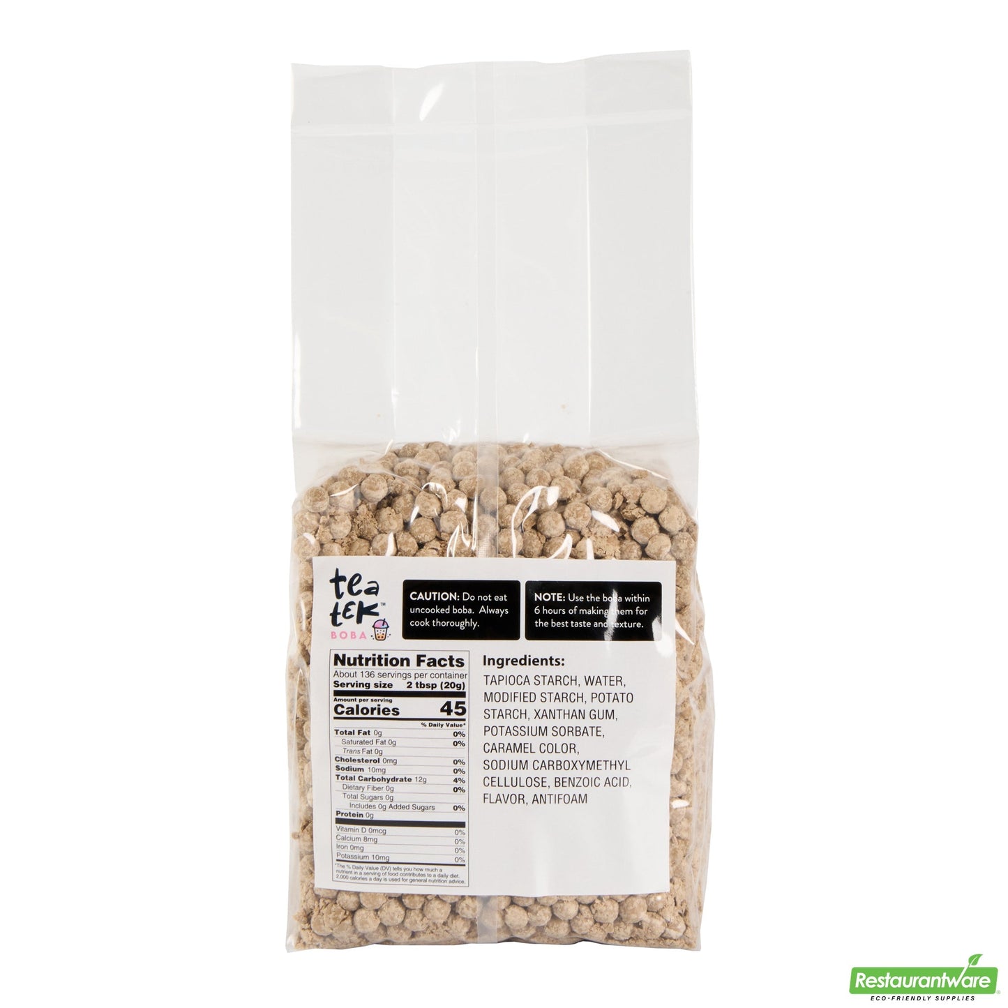 Wholesale Restaurantware Tea Tek 6 Lb Tapioca Boba Pearls - Original - 6 Count Box- Bulk