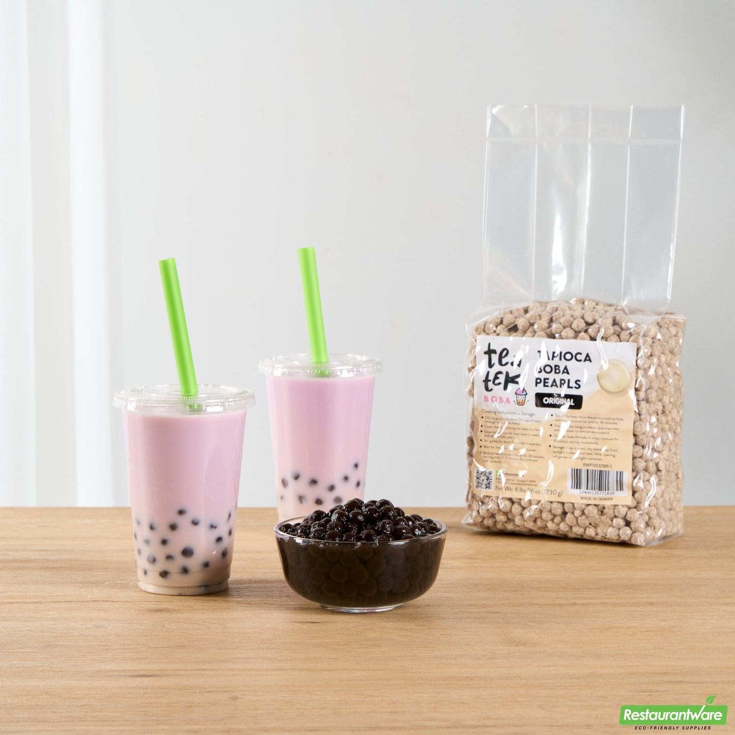 Wholesale Restaurantware Tea Tek 6 Lb Tapioca Boba Pearls - Original - 6 Count Box- Bulk