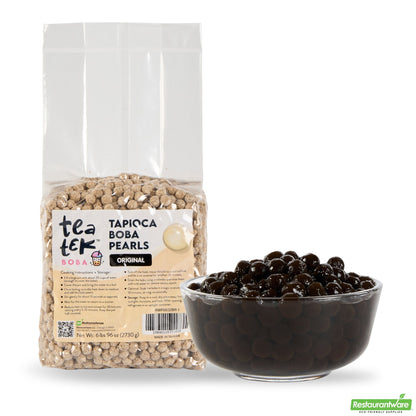 Wholesale Restaurantware Tea Tek 6 Lb Tapioca Boba Pearls - Original - 6 Count Box- Bulk