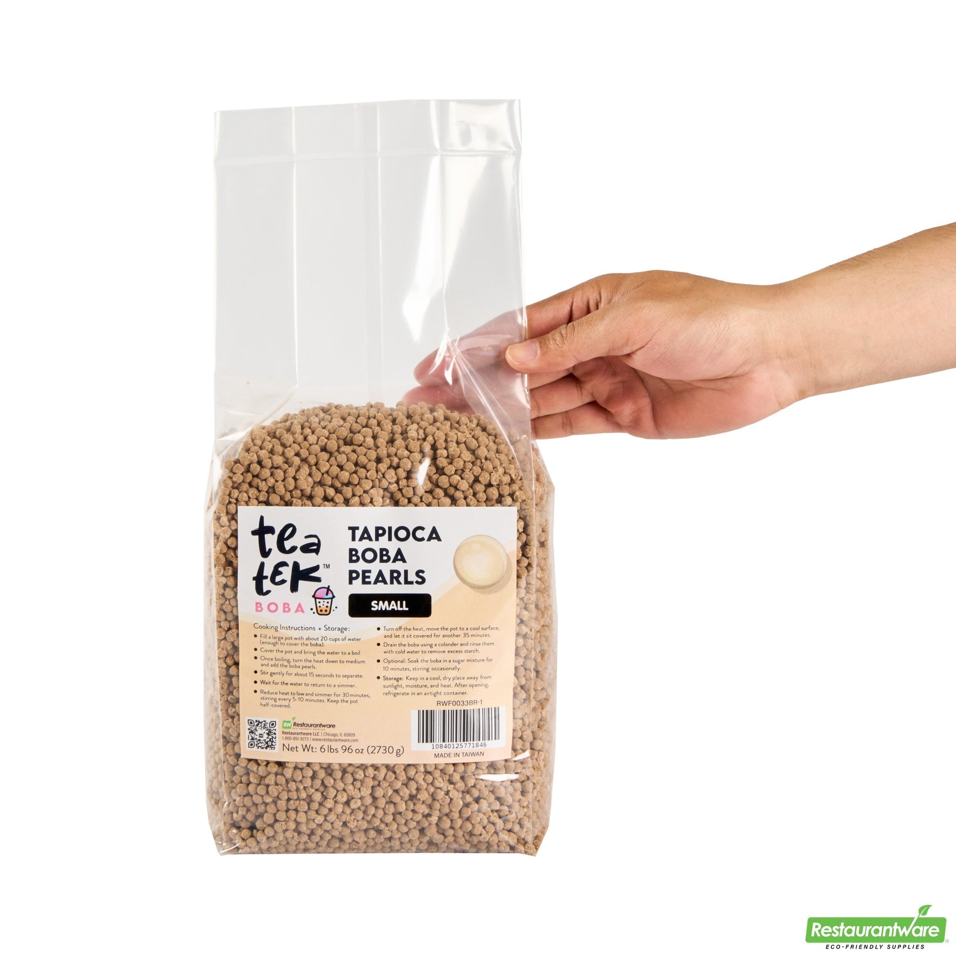 Wholesale Restaurantware Tea Tek 6 Lb Tapioca Boba Pearls - Small - 6 Count Box- Bulk