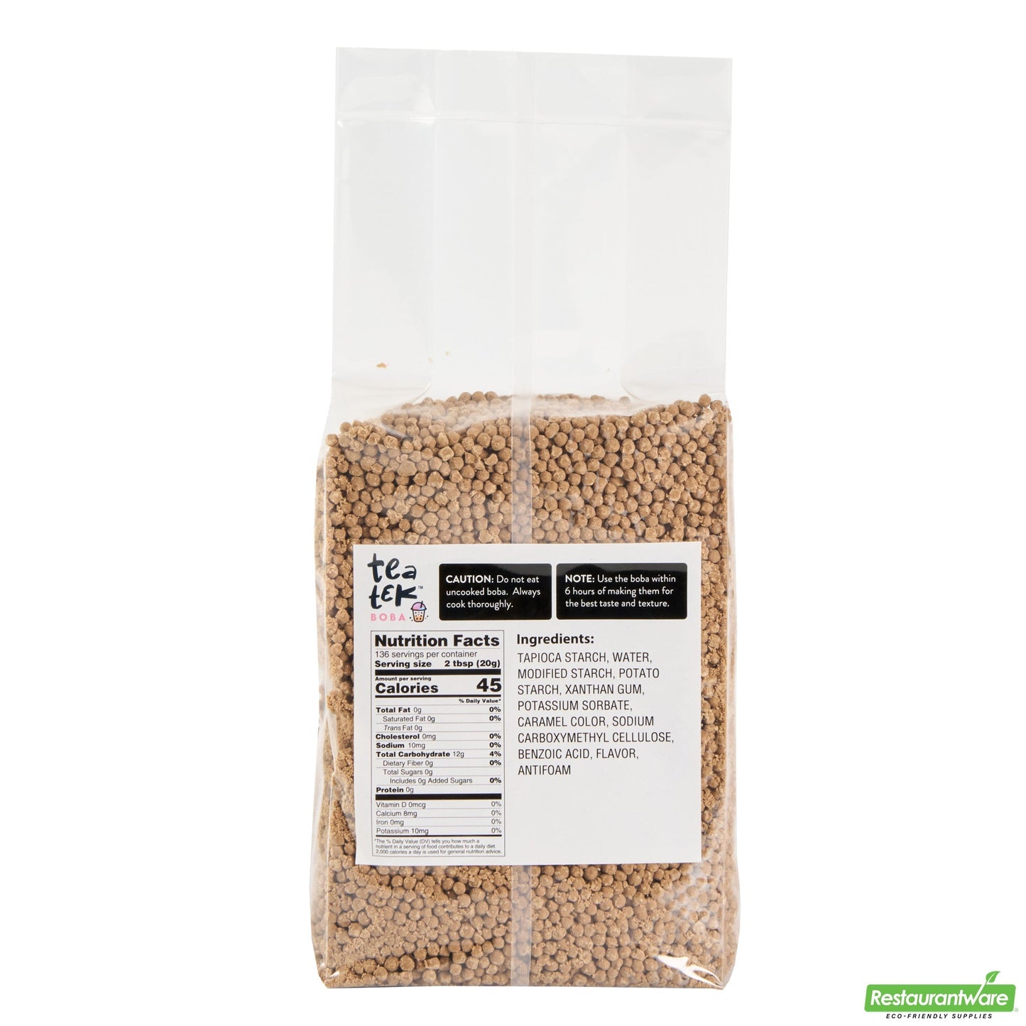 Wholesale Restaurantware Tea Tek 6 Lb Tapioca Boba Pearls - Small - 6 Count Box- Bulk