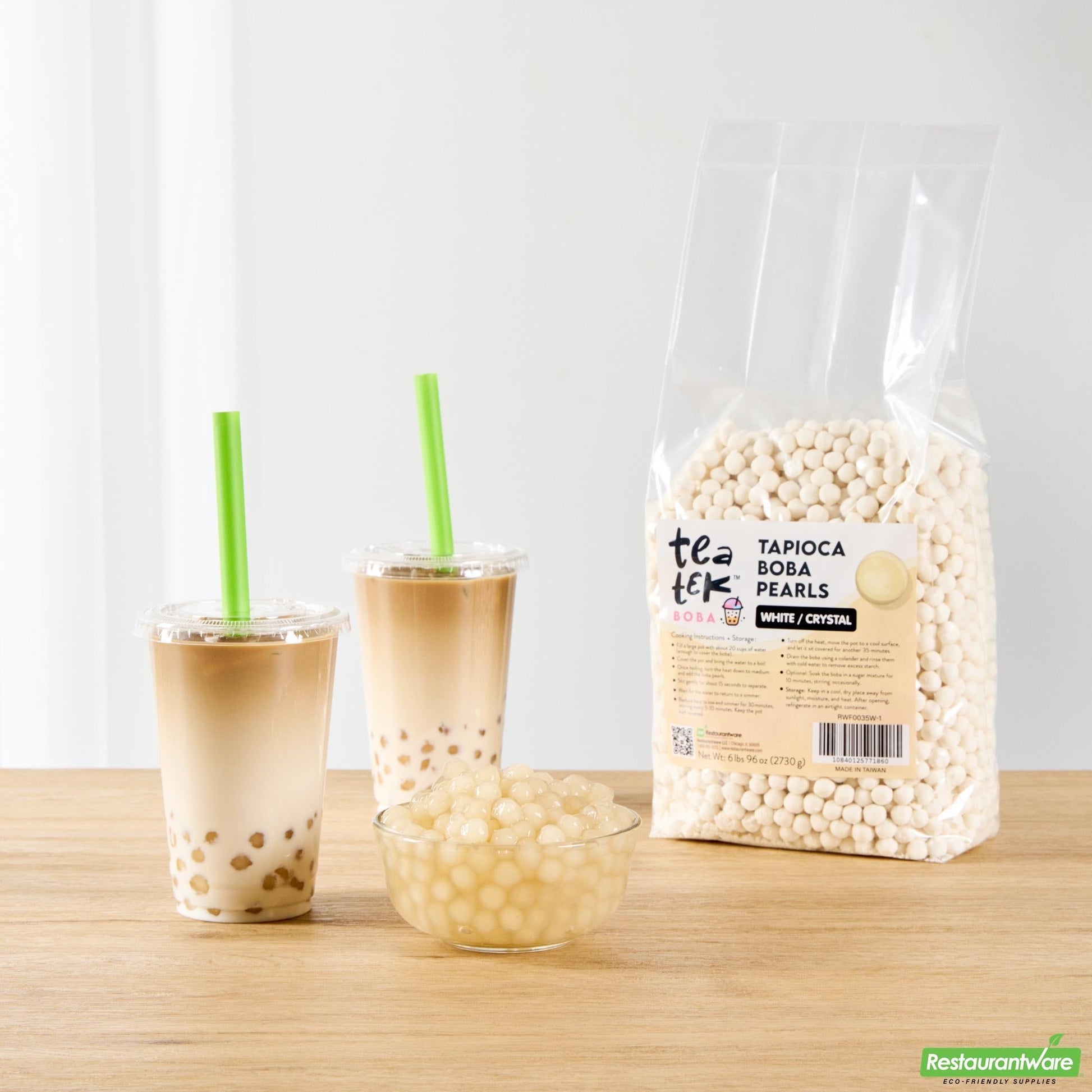 Wholesale Restaurantware Tea Tek 6 Lb Tapioca Boba Pearls - 6 Count Box- Bulk