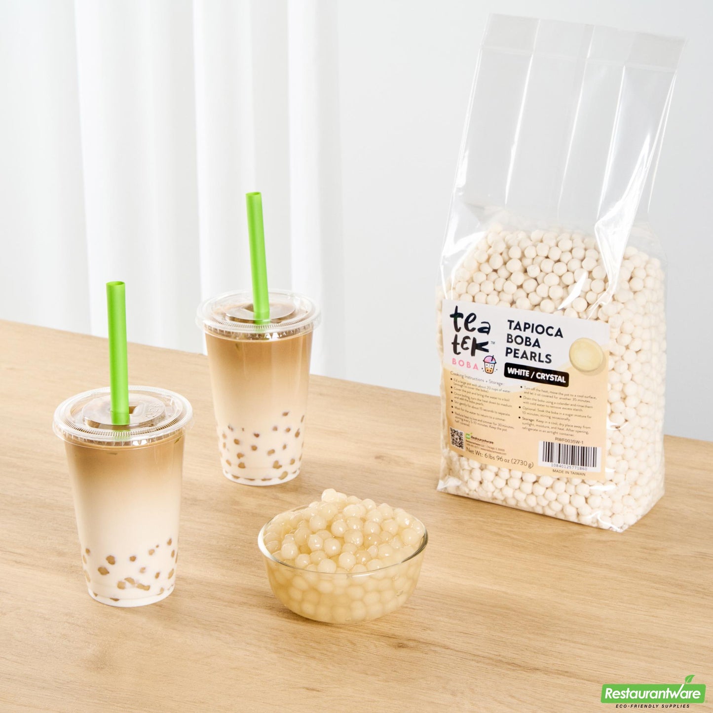 Wholesale Restaurantware Tea Tek 6 Lb Tapioca Boba Pearls - 6 Count Box- Bulk