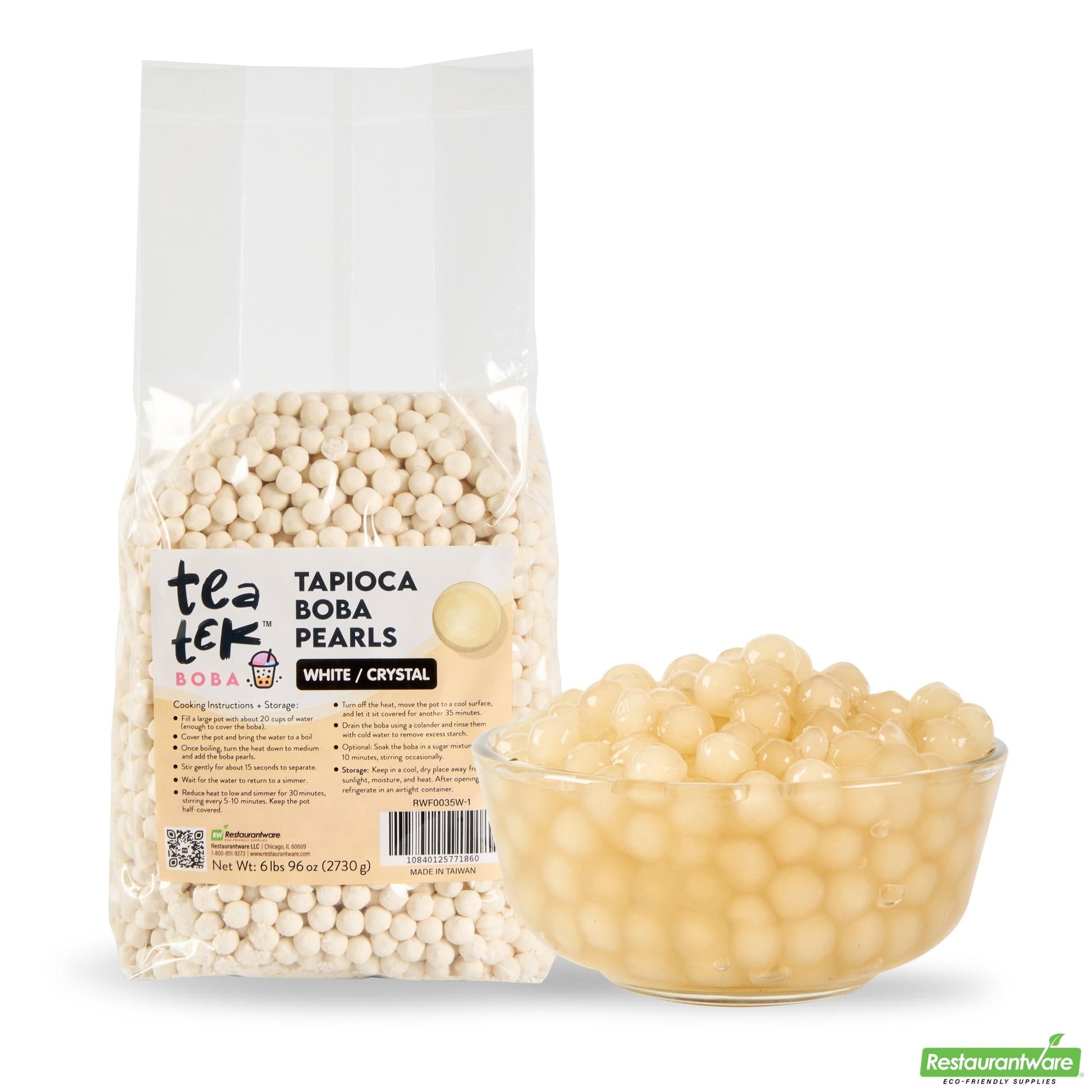 Wholesale Restaurantware Tea Tek 6 Lb Tapioca Boba Pearls - 6 Count Box- Bulk