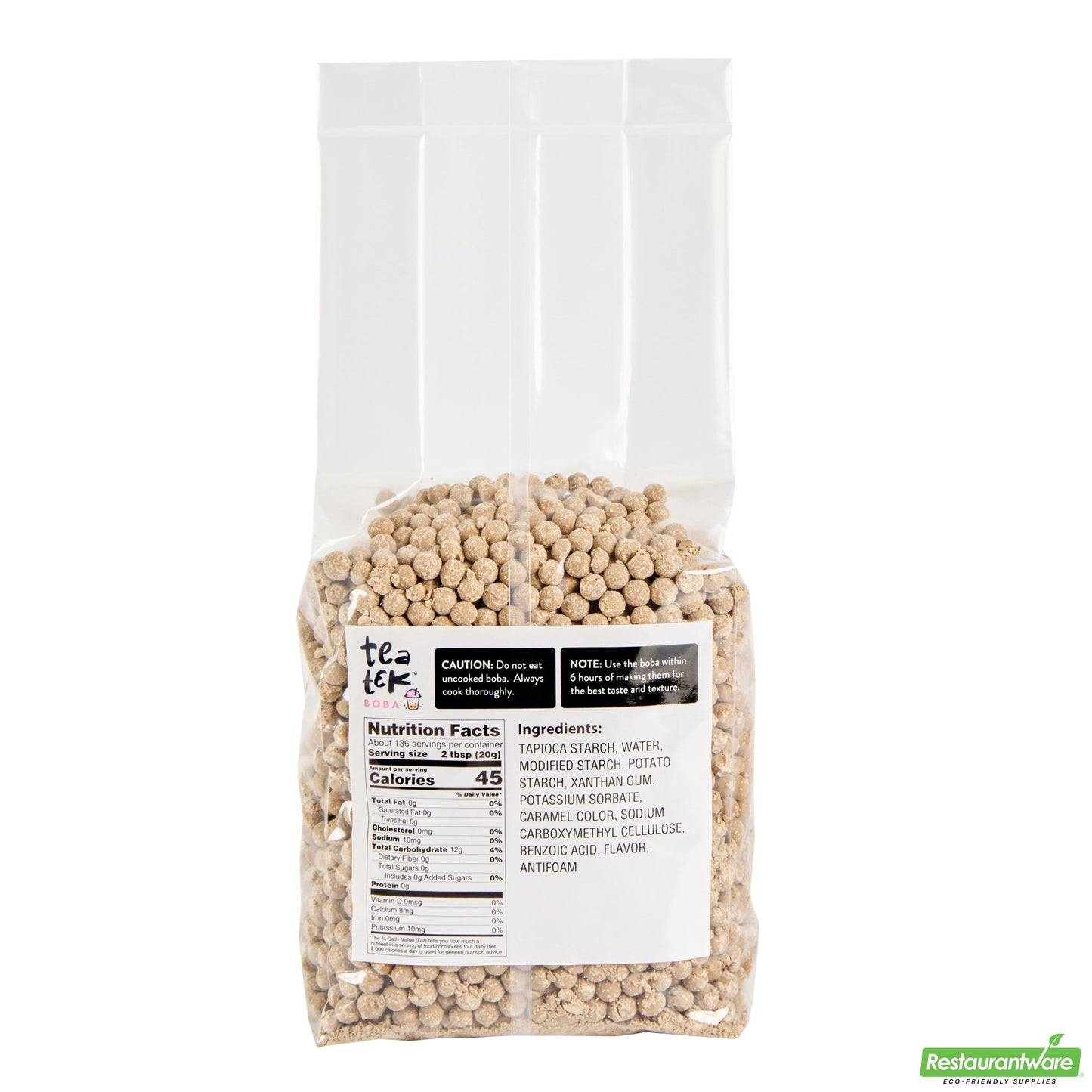 Wholesale Restaurantware Tea Tek 6 Lb Tapioca Boba Pearls - Instant - 6 Count Box- Bulk