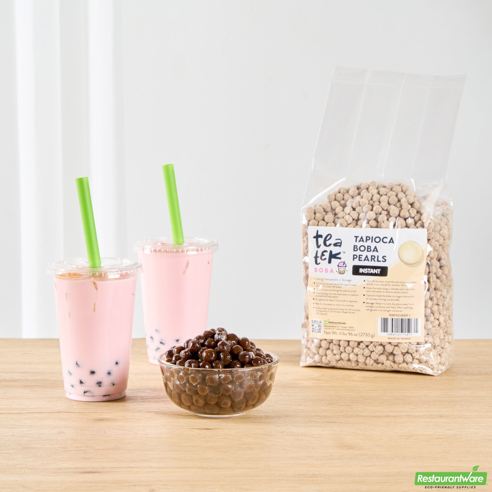 Wholesale Restaurantware Tea Tek 6 Lb Tapioca Boba Pearls - Instant - 6 Count Box- Bulk